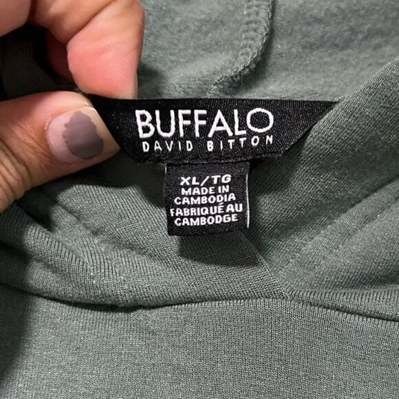 Buffalo David Bitton Men’s Oversized Sage Green Hoodie - XL - Picture 3 of 12